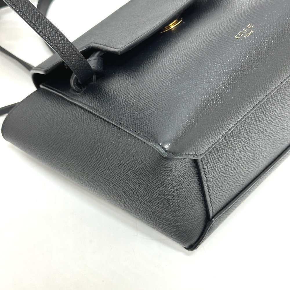 Celine Belt Bag Leather 2WAY Handbag Shoulder Leather Black - Picture 5 of 9